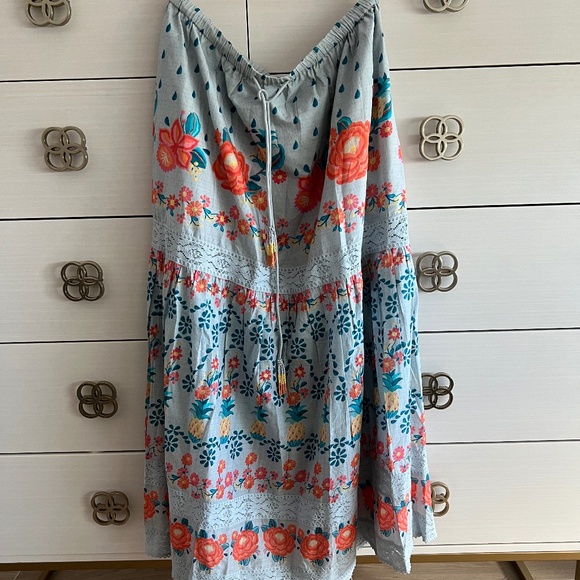 NWT Farm Rio FOR Anthropologie Tropical Delicacy Maxi Skirt SIZE L - Picture 4 of 7